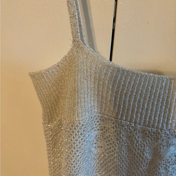 Silver Metallic Hallow Out Dress - Picture 3 of 3